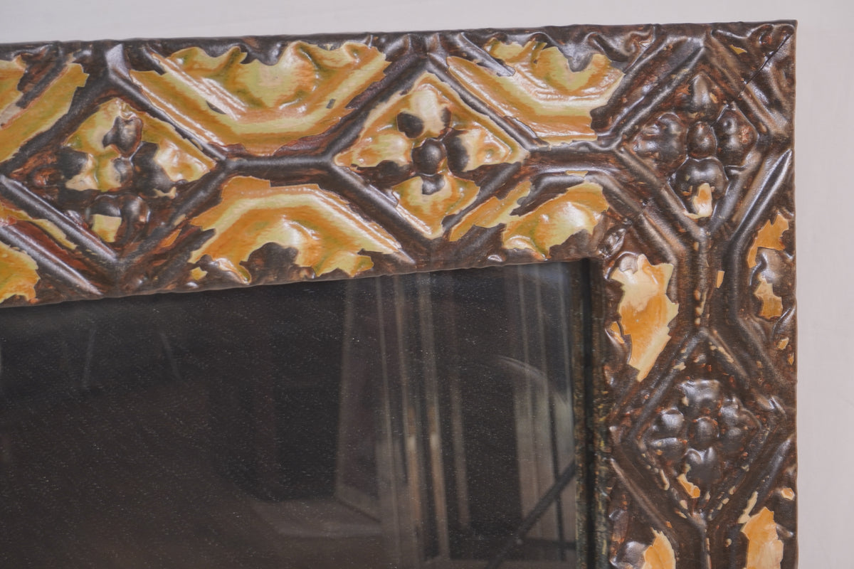 Vintage Tin Frame Mirror