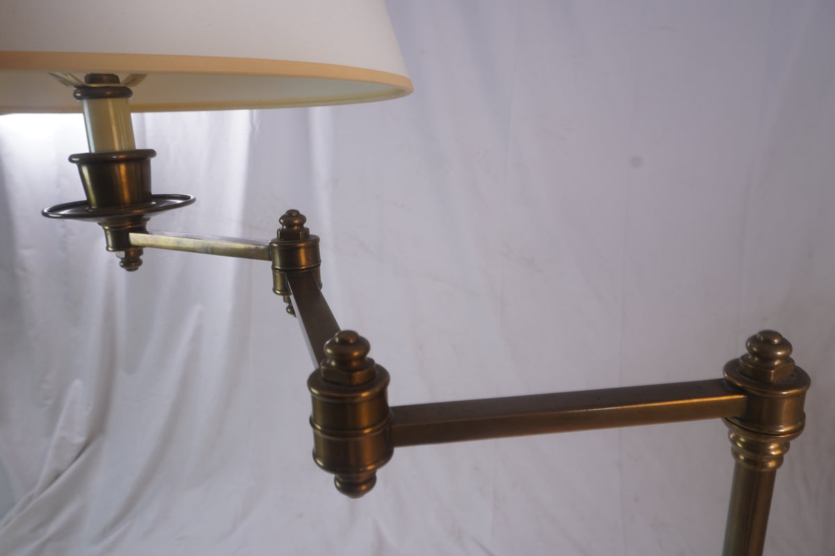 Vintage Maison Jansen Style Swing-Arm Brass Adjustable Reading Floor Lamp