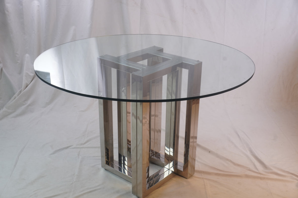 Vintage Modern Pace Glass Dining Table