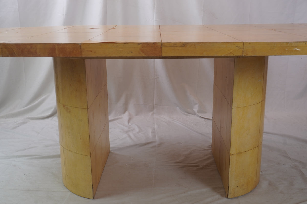 Karl Spring MCM Lacquered Goatskin Dining, Conference Table  C1970s