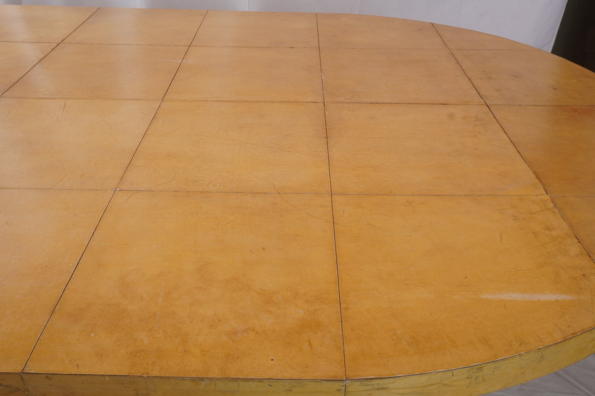 Karl Spring MCM Lacquered Goatskin Dining, Conference Table  C1970s