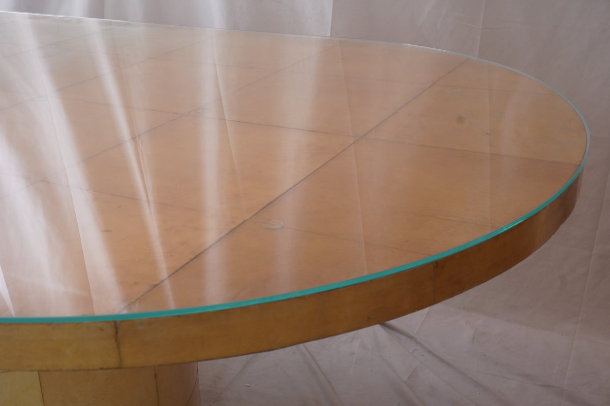 Karl Spring MCM Lacquered Goatskin Dining, Conference Table  C1970s