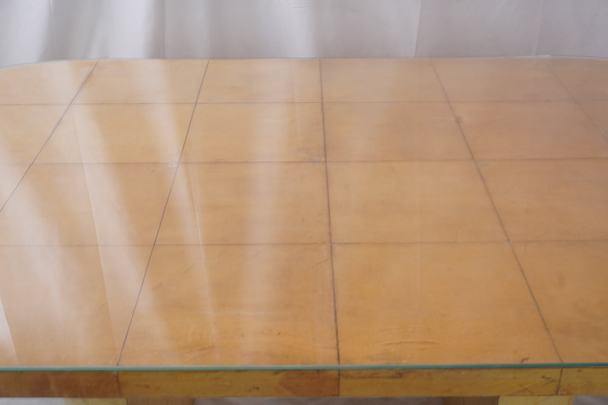 Karl Spring MCM Lacquered Goatskin Dining, Conference Table  C1970s