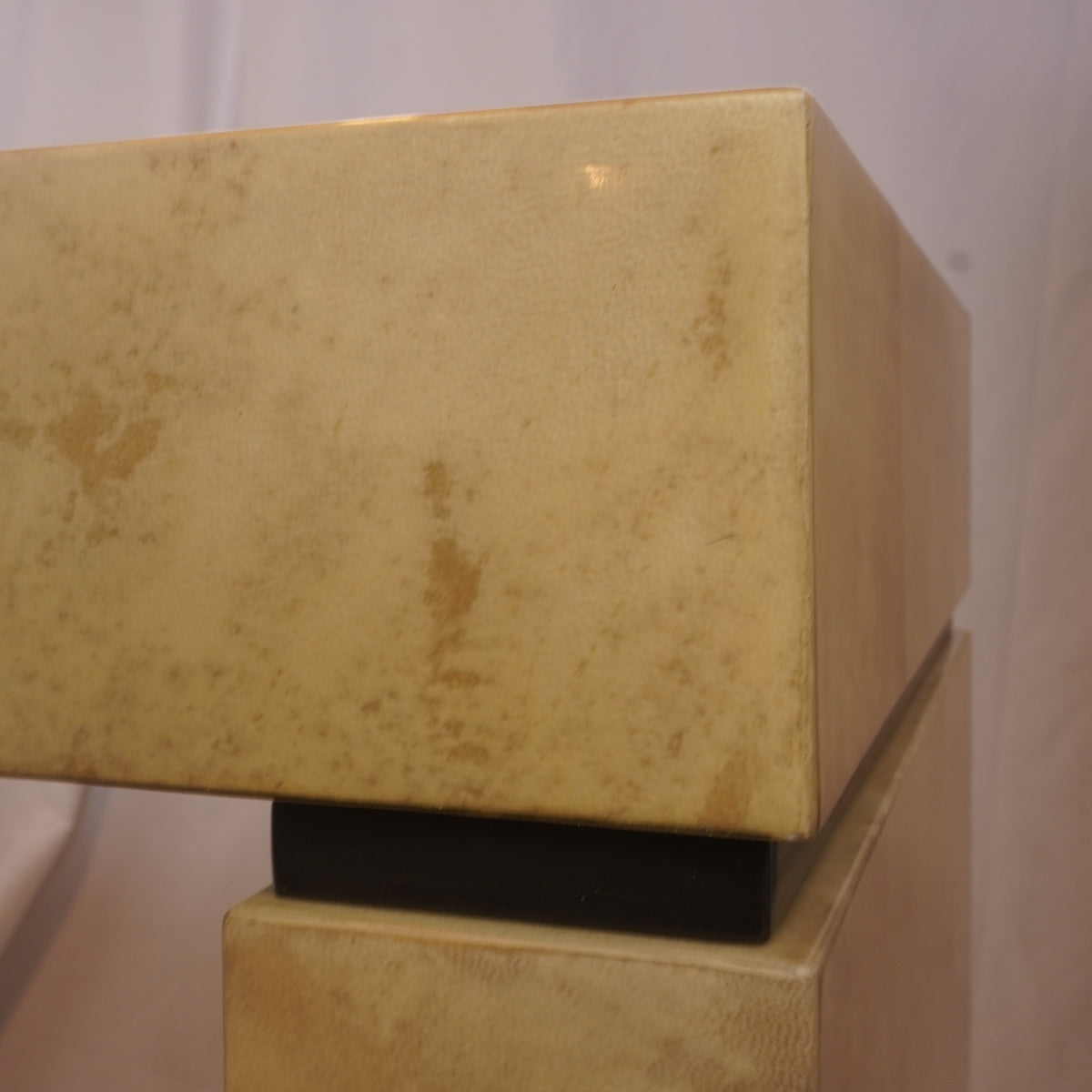 Sally Sirkin Lewis Faux Goatskin Parchment Lacquered Console for J. Robert Scott