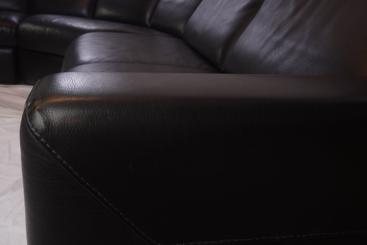 Maurice Villency Modern Leather Sectional Sofa