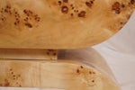 Matthew Izzo Home Biggs Burlwood Stool With Linen Cushions, Pair of