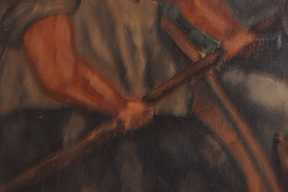 William Gropper Paddling Oil Painting