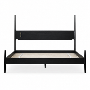 Dansk Handmade Ebonized Oak and Brass by Chris Earl King size Bed Frame