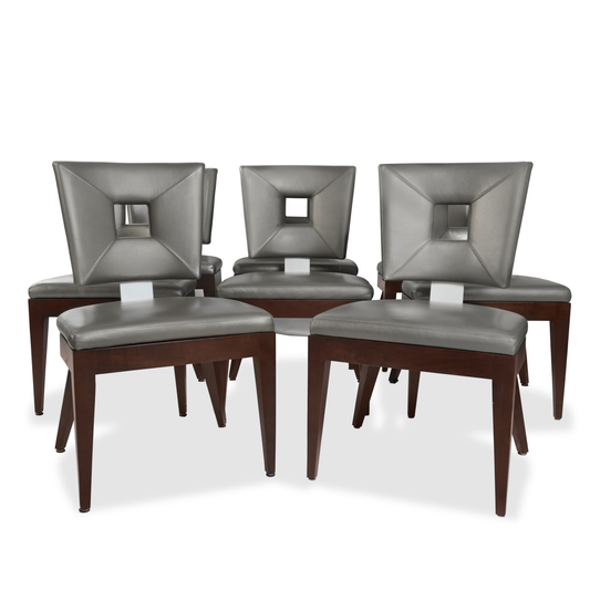 David Edwards Ocean Leather Dining Chairs, Set of 8