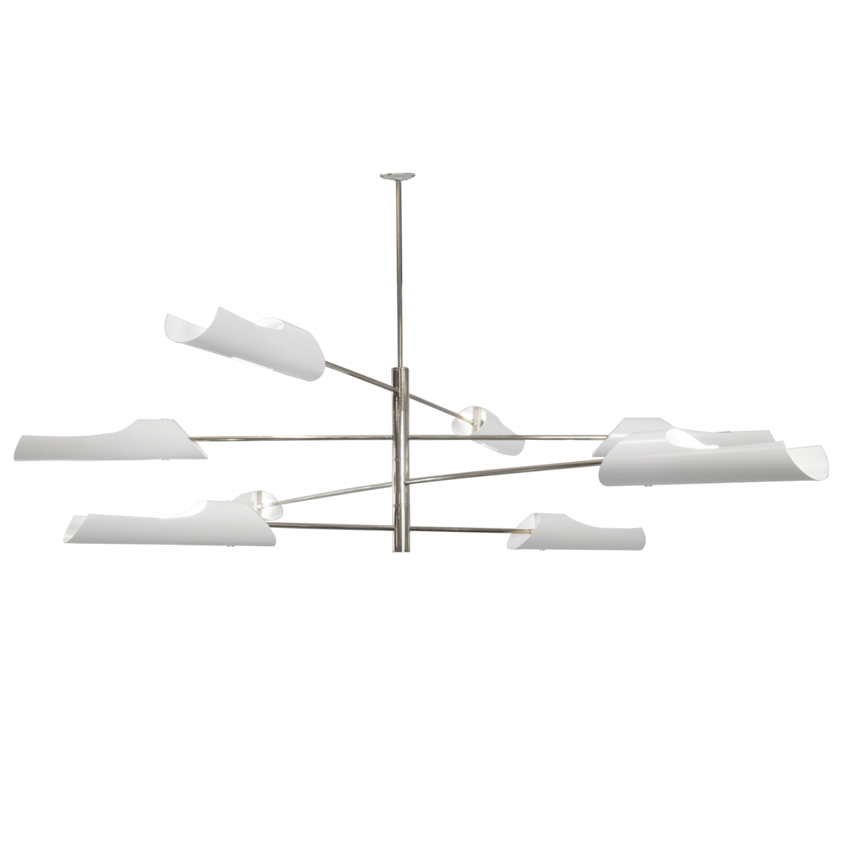 Rare David Weeks x Large Torroja Eight Light Tiered Pendant Light, Chandelier by Eduardo Torroja