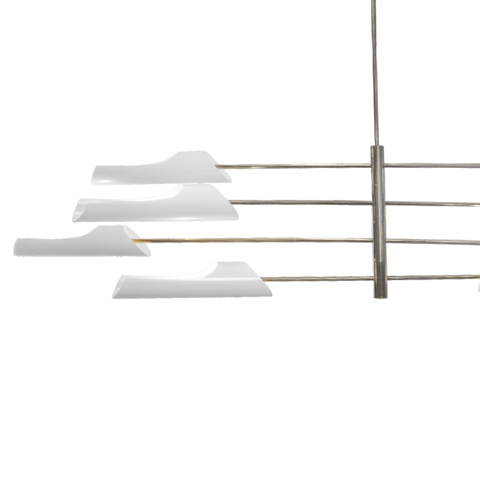 Rare David Weeks x Large Torroja Eight Light Tiered Pendant Light, Chandelier by Eduardo Torroja