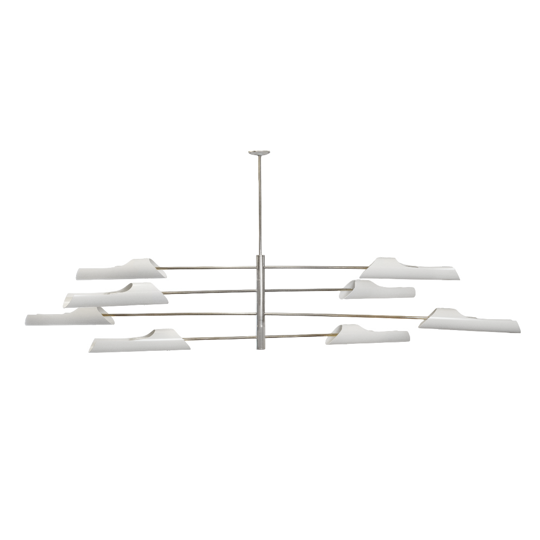 Rare David Weeks x Large Torroja Eight Light Tiered Pendant Light, Chandelier by Eduardo Torroja