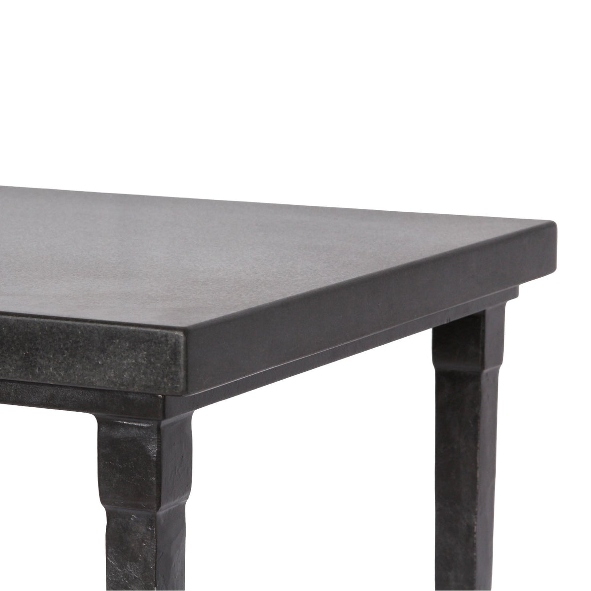 Diego Giacometti Style Hammered Cast Iron & Slate Top Occasional Table