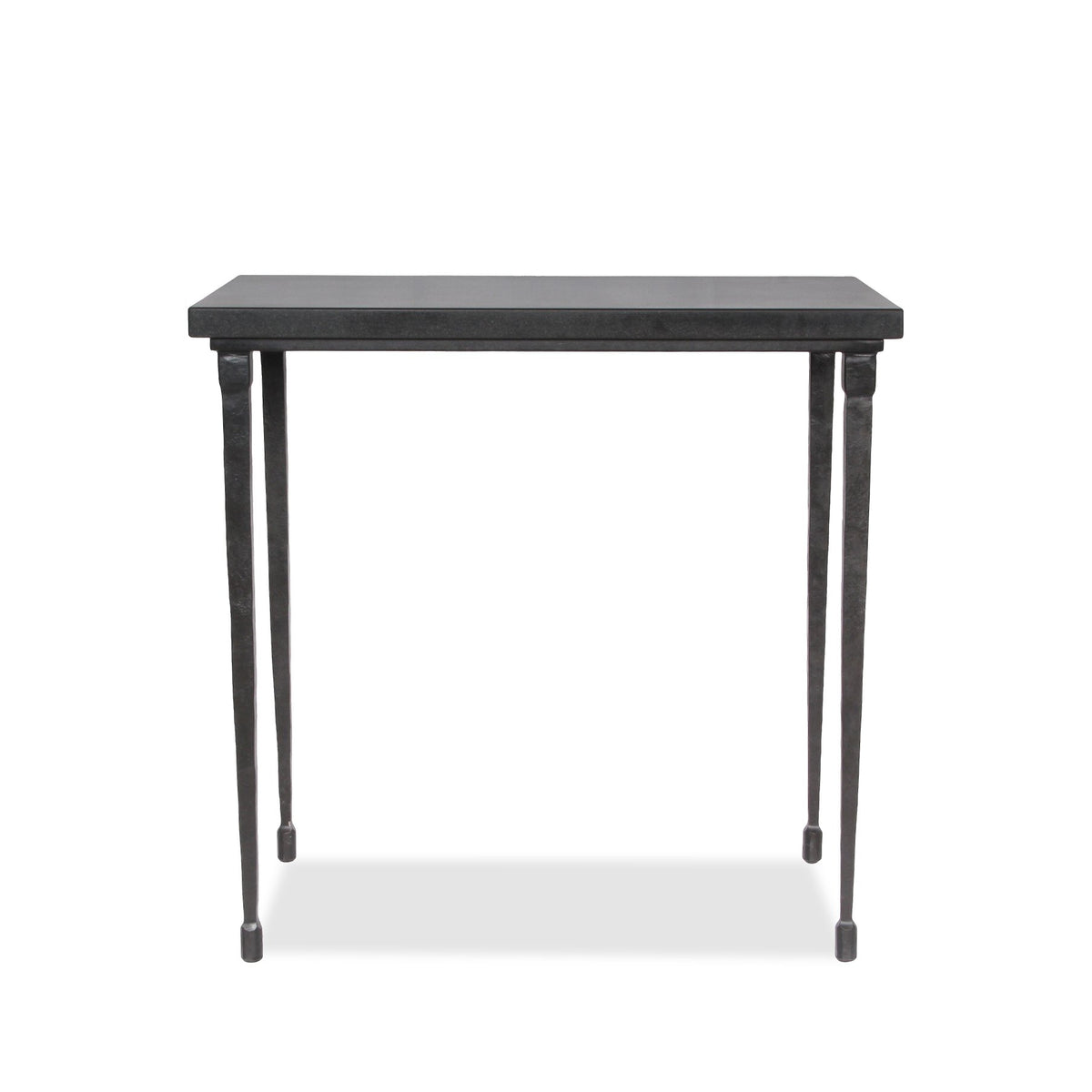 Diego Giacometti Style Hammered Cast Iron & Slate Top Occasional Table
