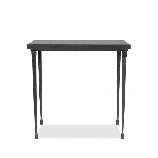 Diego Giacometti Style Hammered Cast Iron & Slate Top Occasional Table