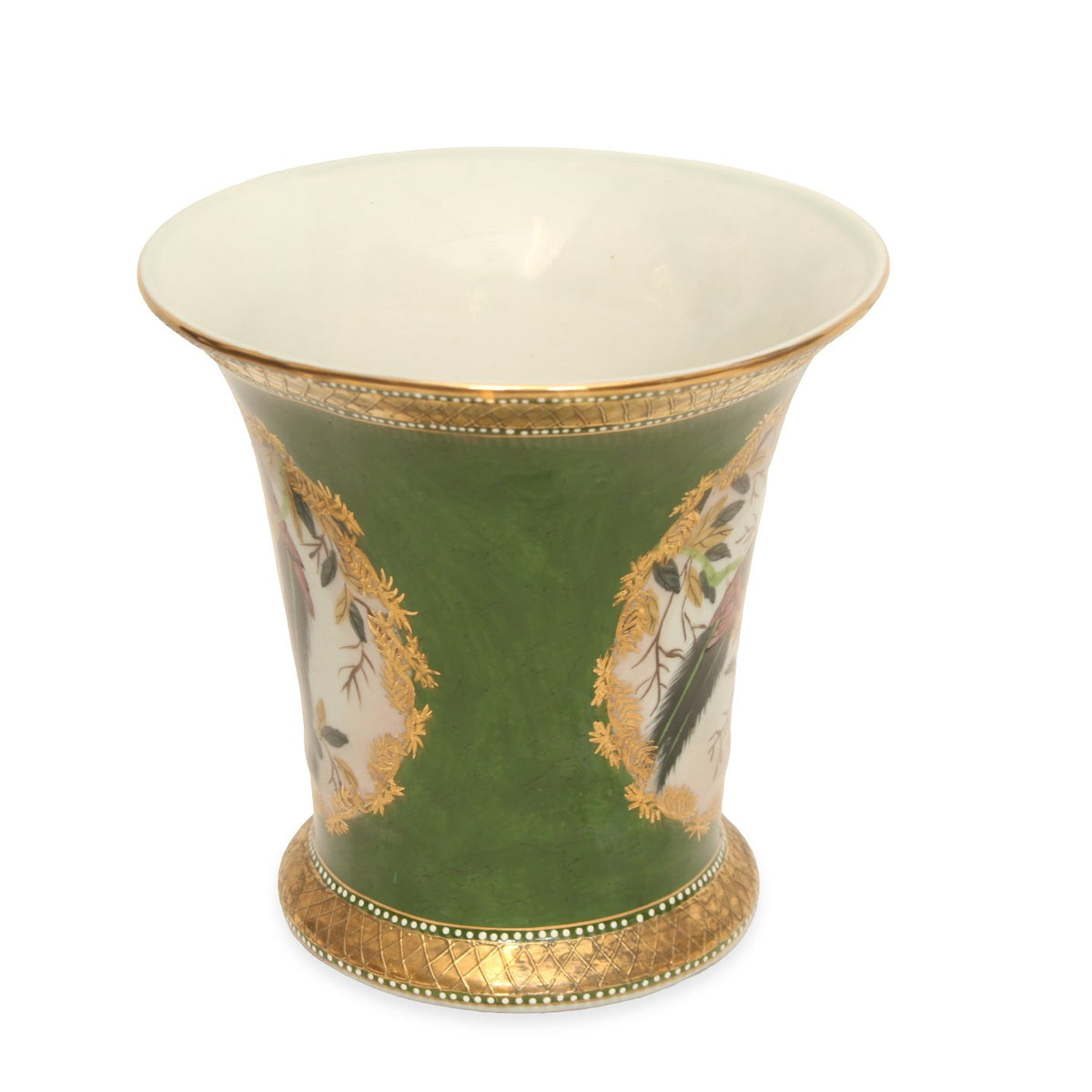 Dominie's Hand Painted Porcelain Cache Pots Vases, Pair