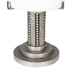 Pair of Petite French Art Deco Hammered Silver Table Lamps C1940s