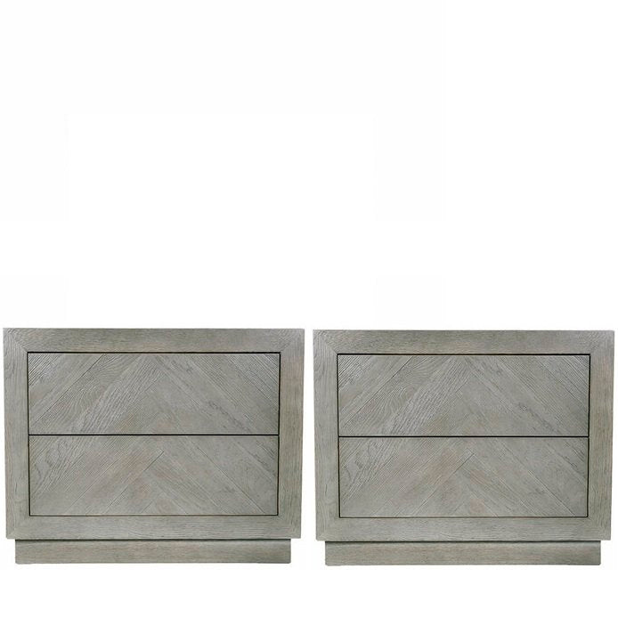 Pair of RH Herringbone Closed Nightstands