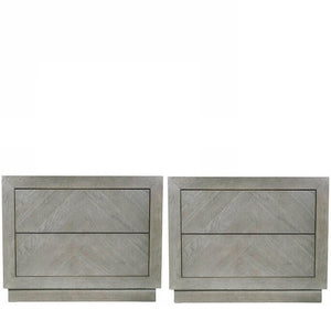 Pair of RH Herringbone Closed Nightstands