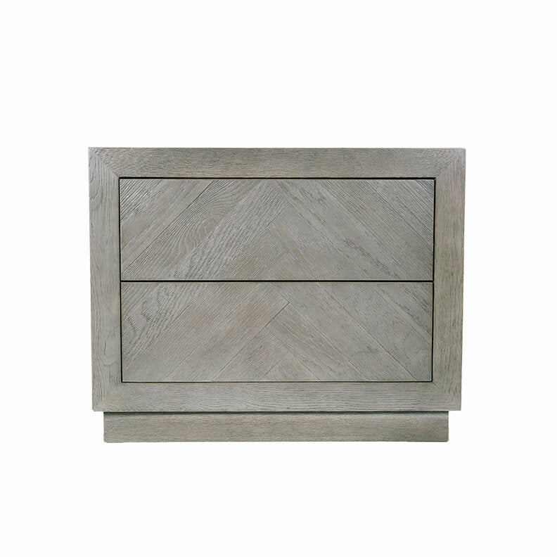 Pair of RH Herringbone Closed Nightstands
