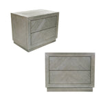 Pair of RH Herringbone Closed Nightstands