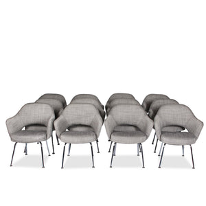 Eero Saarinen Executive Armchairs Upholstered in Kravet C1970s, set of 12