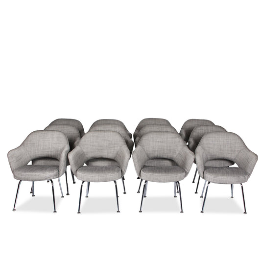 Eero Saarinen Executive Armchairs Upholstered in Kravet C1970s, set of 12