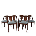 Empire Style Gondola Mahogany Dining Chairs with French Polish, Set of 6