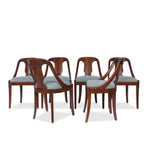 Empire Style Gondola Mahogany Dining Chairs with French Polish, Set of 6