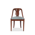 Empire Style Gondola Mahogany Dining Chairs with French Polish, Set of 6
