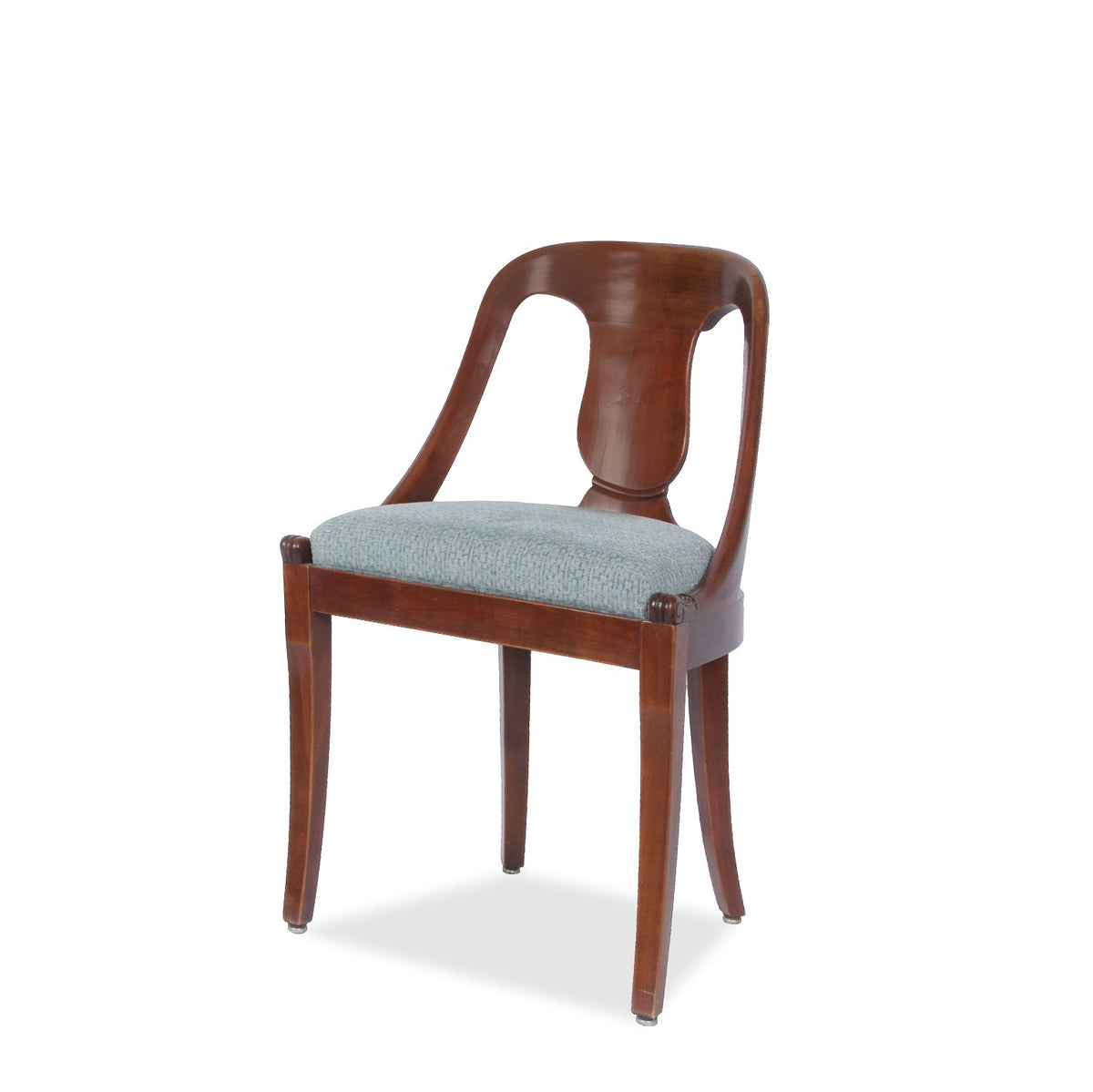 Empire Style Gondola Mahogany Dining Chairs with French Polish, Set of 6