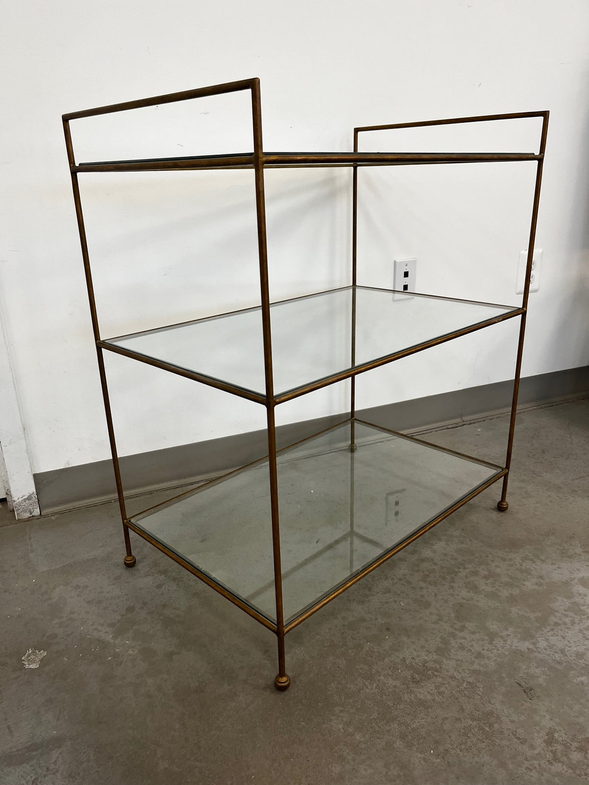 Niermann Weeks Fantome Bar Cart with Gold Leaf Finish