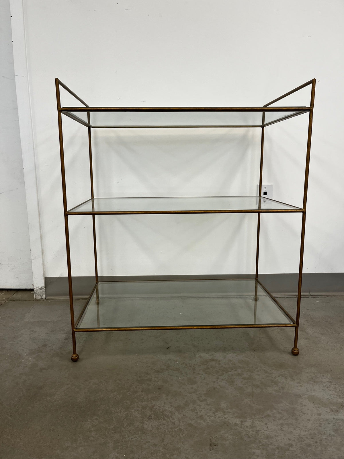 Niermann Weeks Fantome Bar Cart with Gold Leaf Finish