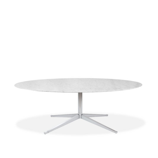 Florence Knoll Oval Carrara Marble Top Dining Table