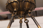 French Empire Style Alabaster and Brass Chandelier - Gold Finish
