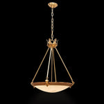 French Empire Style Alabaster and Brass Chandelier - Gold Finish