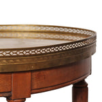 Pair of Antique French Louis XVI Style Bouillotte Table with Marble Top and Brass Gallery