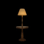 French Victorian Style Brass and Wood Hand Carved Lamp Side Table
