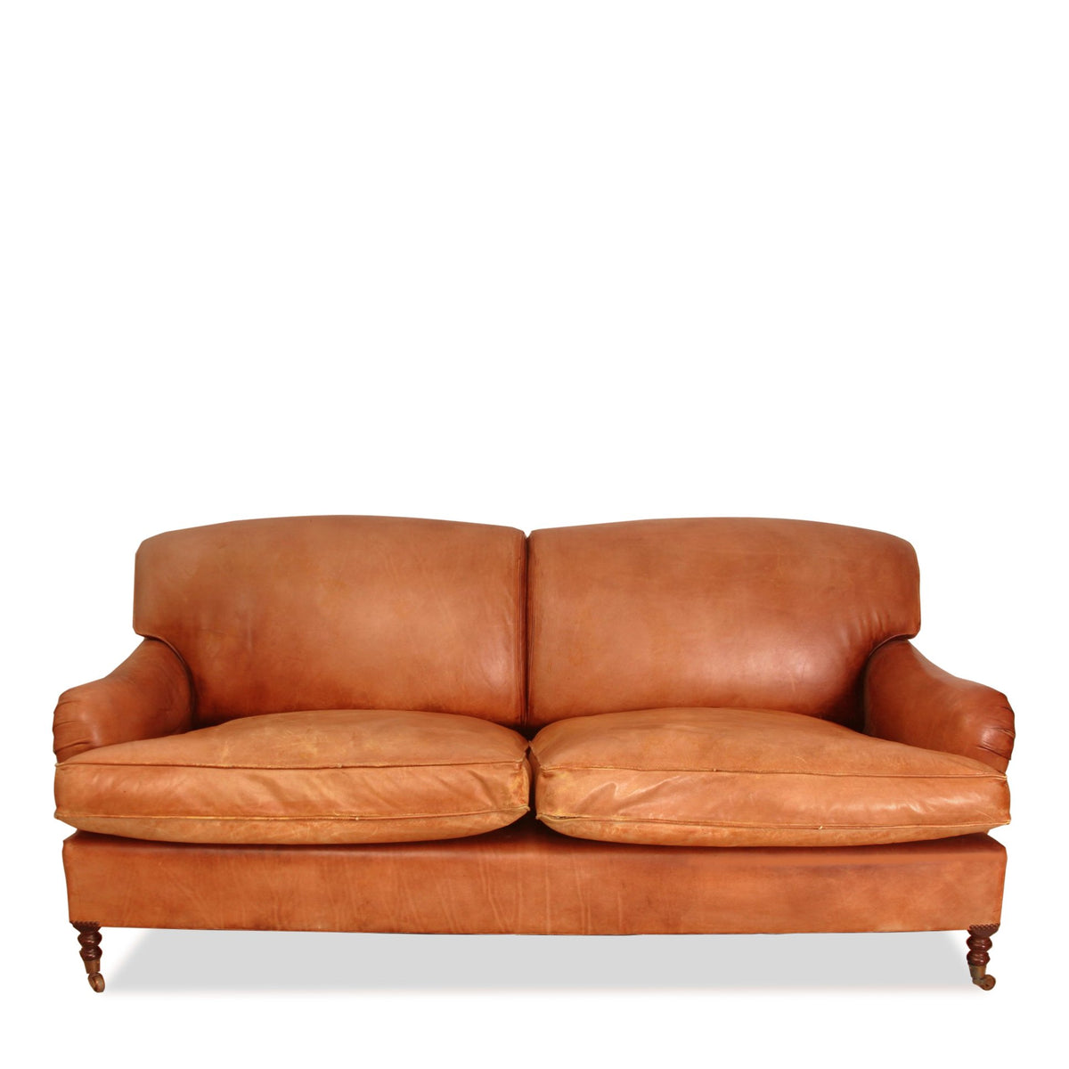 George Smith Scroll Arm Leather Sofa