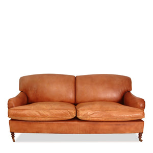 George Smith Scroll Arm Leather Sofa