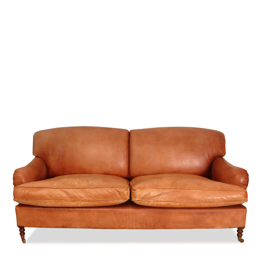 George Smith Scroll Arm Leather Sofa