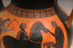 Greek Handmade Pottery Achilles Ajax Playing Pessous