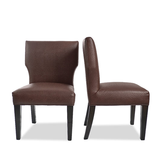 Heiberg Cumming Design Chairs with Faux Ostrich Leather, Pair of