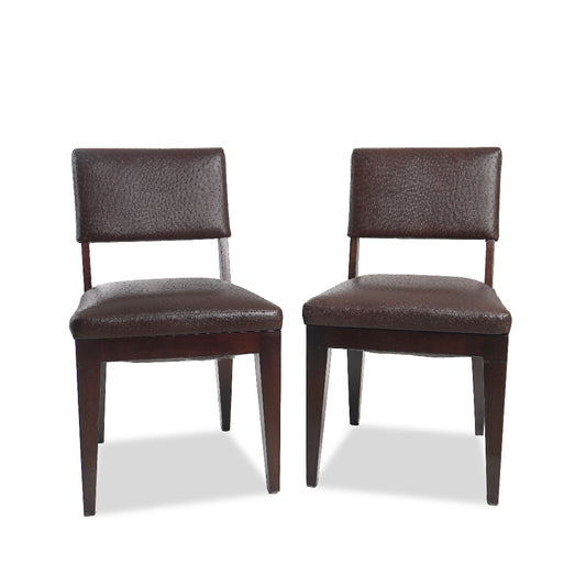 Heiberg Cumming Design Side Chairs with Faux Ostrich Leather, Pair of