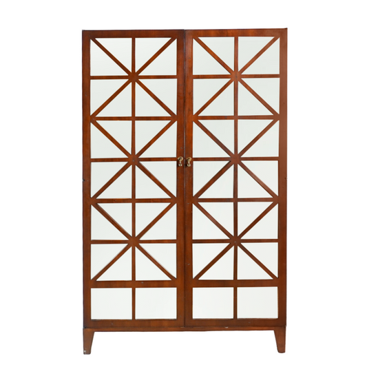 Hickory Chair Furniture Antiqued Mirrored Bar Cabinet Credenza Breakfront Sideboard