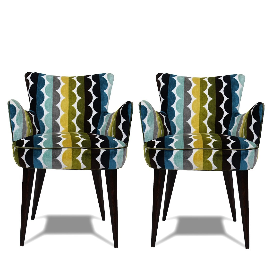 Pair of MCM Chairs with Missoni Upholstery