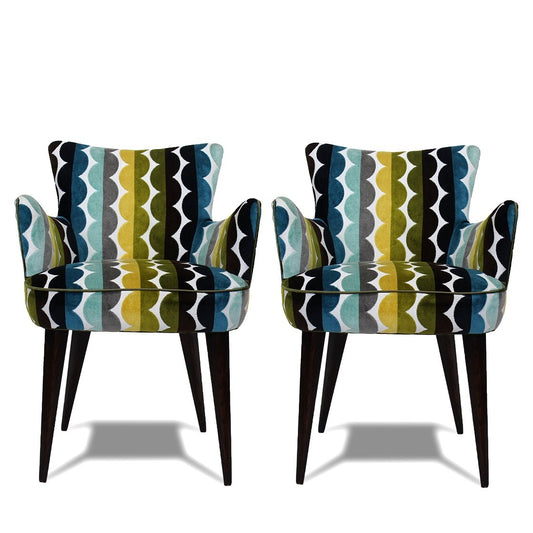 Pair of MCM Chairs with Missoni Upholstery