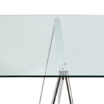 Vintage Modern Glass Drafting Table with Adjustable Sawhorse Legs