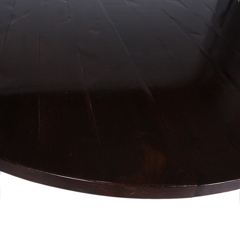 Vintage Michael Taylor Round Walnut Top Dining Table on a Cast Stone Base