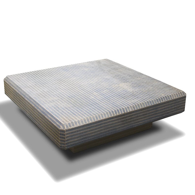 Karl Springer Square Plinth Coffee Table with Grass Cloth C1970s